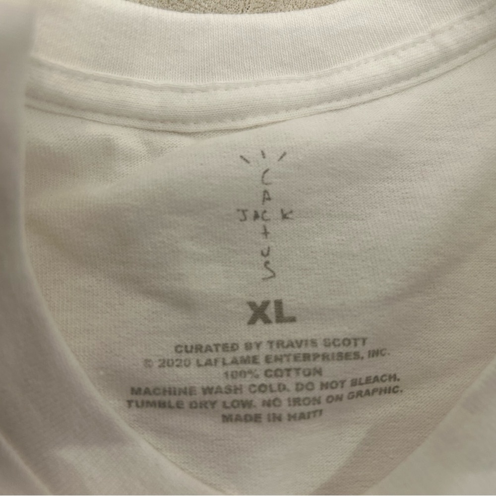 Travis Scott Curated 100% Cotton Cactus Jack T-shirt Large White XL - Picture 4 of 5